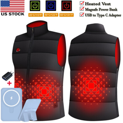 #ad Heated Vest Body Warm Electric USB Jacket Men Women Thermal Heating Coat Battery $16.99