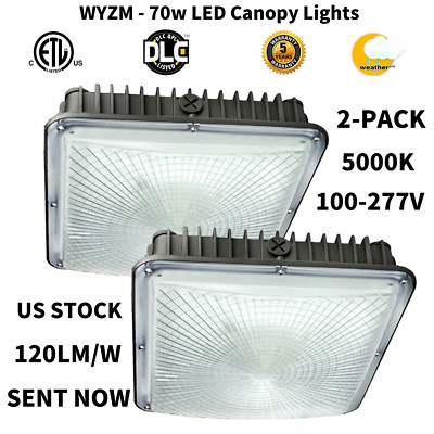 70W LED Gas Station Canopy Light (450W Equiv) 8400LM Parking Garage Light 2~20PC