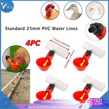 4Pcs Automatic Chicken Water Cup Waterer Poultry Drinking Bowl Feeder Drinker