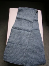 Men Women Blue Handmade Shaker Stitch Knit Winter Scarf Blue Acrylic 9"x57"-NEW