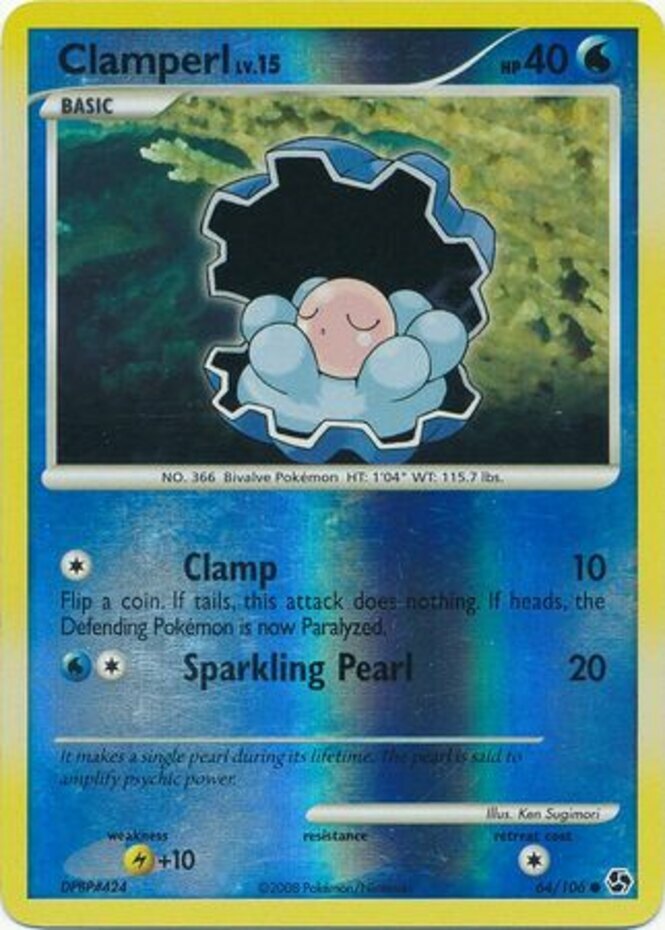 Pokemon - Clamperl - 64/106 - Common - Reverse Holo - Great Encounters - NM