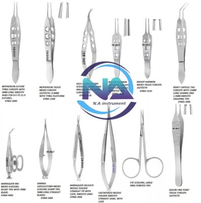 12 PC O.R GRADE EYE MICRO SURGERY SURGICAL OPHTHALMIC INSTRUMENTS