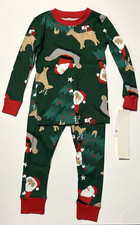 Carter's Baby Santa Snug Fit Cotton 2 Piece PJ Set- Size 12 months NEW 20