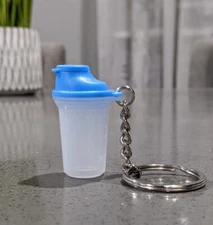 Tupperware  Miniature EZ Small Quick Shaker Keychain Light Blue Top New