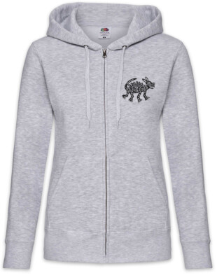 Aztec Dog Damen Zipper Hoodie Aztecs Tattoo American Indians Tribe Symbol Dogs