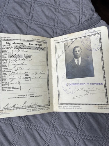 ANTICO LIBRETTO PASSAPORTO SVIZZERO,SUISSE,DATATO 1921 con francobolli scaduti - Foto 3 di 9