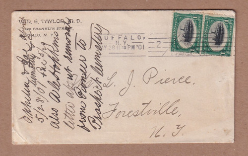 1901 Buffalo New York Pan American Exhibition Slogan #294 x 2 William G. Taylor