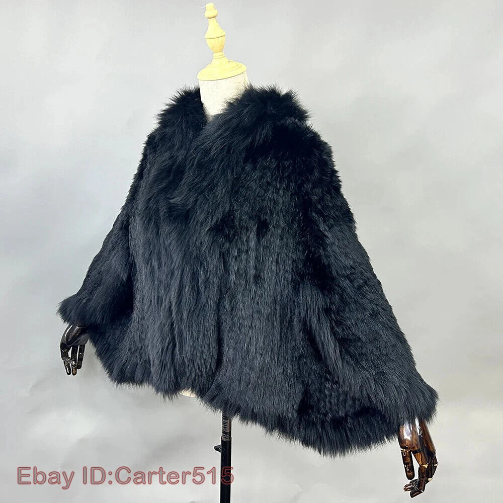 OFF WHITE Cappotto scialle in vera maglia naturale con mantello giacca maglia moda donna