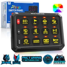 1Set 5 Inch 12 Gang RGB Switch Panel Toggle Flash Strobe Circuit Control System