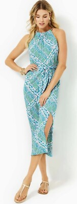 slim fit dress slacks Sammi Halter Midi Dress