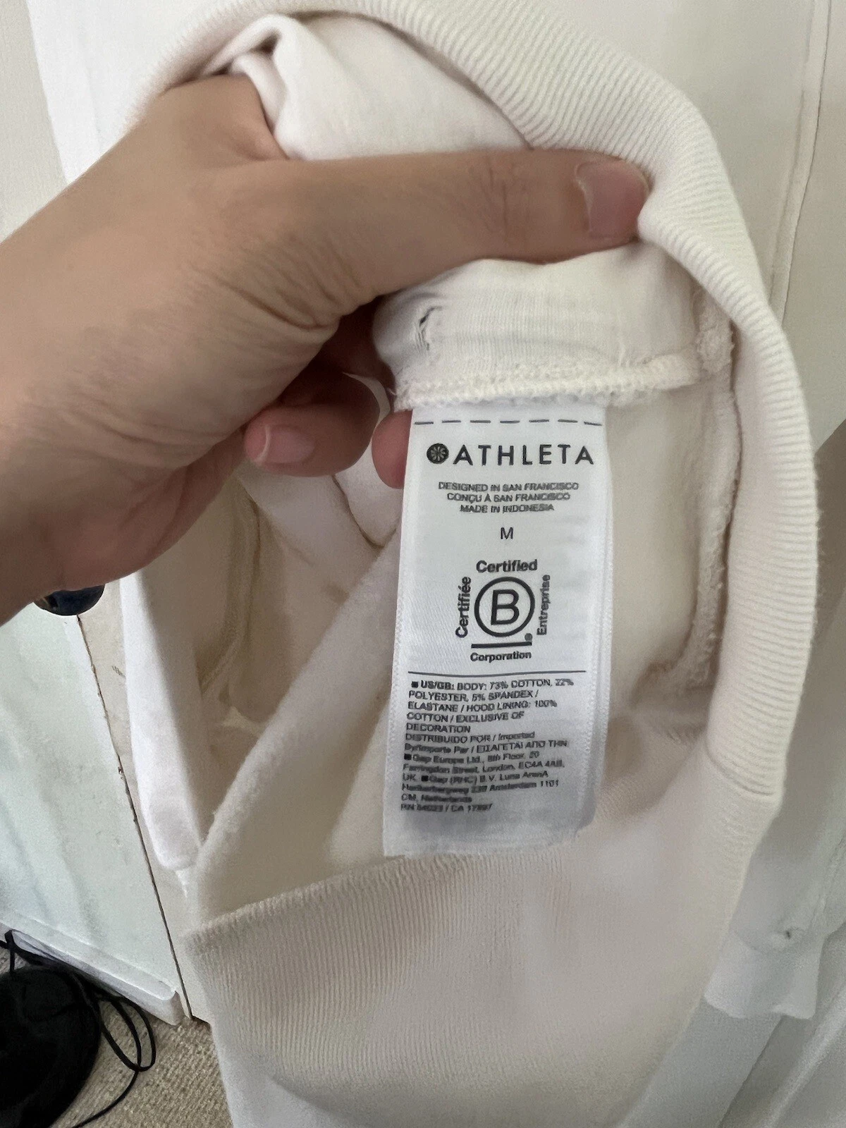 OFF WHITE Felpa con cappuccio pull over Athleta Off bianca crema cotone cotone taglia media