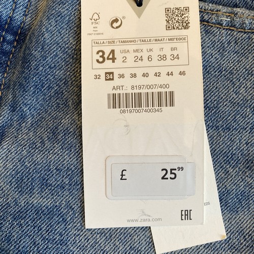 Zara denim shorts EUR 34 Womens Ladies Girls - Picture 11 of 15