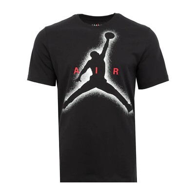 NIKE AIR JORDAN MEN'S WORDMARK T-SHIRT BLACK SPORTS RUNNING GYM