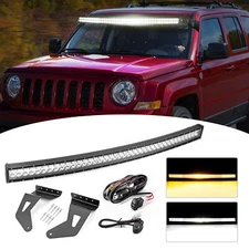 52'' Strobe LED Light Bar+Roof Mount+Wire (4 Modes) For Jeep Patriot 2007-2017