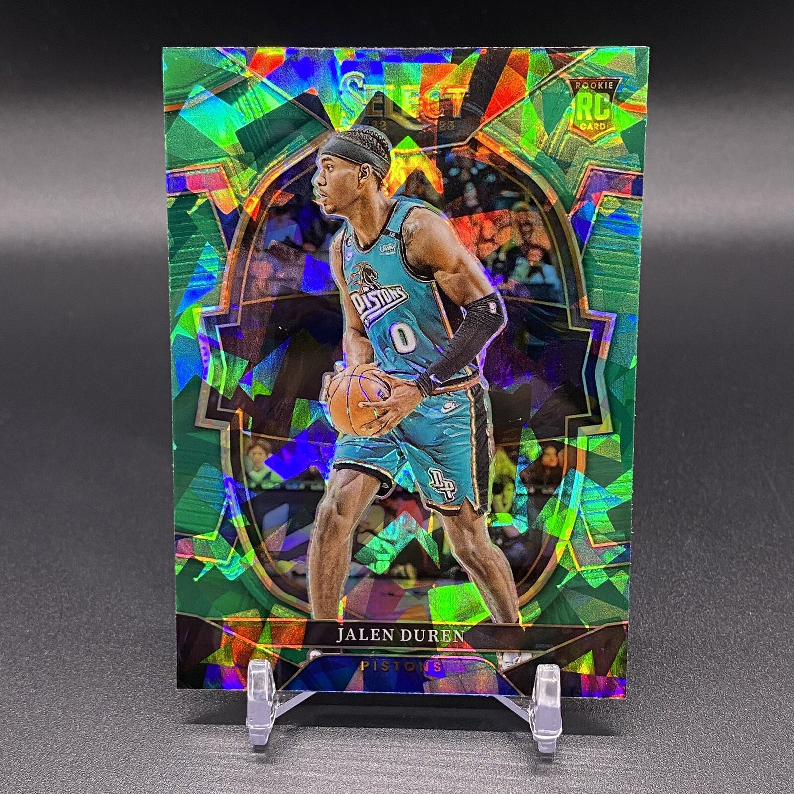 Green Cracked Ice! 🚨2022-23 Select Jalen Duren RC Detroit Pistons Rookie #98