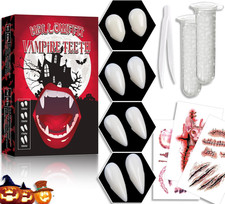 ® 10 Piece Vampire Teeth Set,4 Sizes Vampire Fangs,Fake Fangs Vampire Teeth Adul