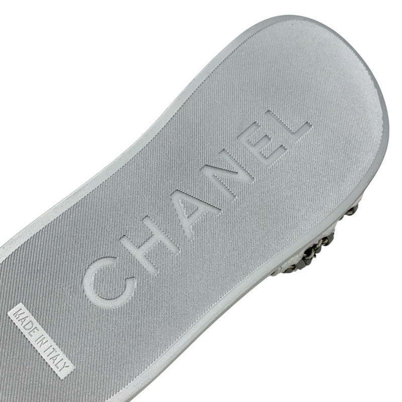 CHANEL leather sandals, size 35, US5, silver, for women thumbnail 17