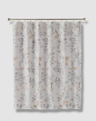 SKL Home Gray Greenhouse Leaves Fabric Shower Curtain