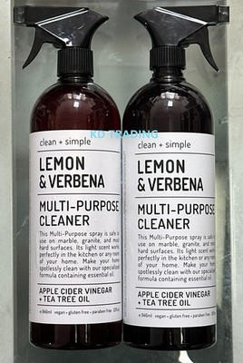 (2-Pk) CLEAN + SIMPLE ~ LEMON VERBENA Kitchen Refresher Cleaner Odor Deodorizer
