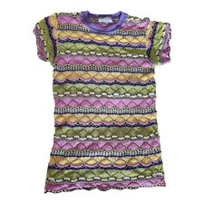 Vintage 90's Missoni Multi Color Wavy Knit Top M/L See Photos For Exact Sizing
