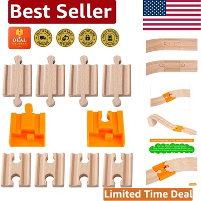 Seamless Expansion Kit: 8 Wooden Train Track Adapters for Kids' Learning Fun