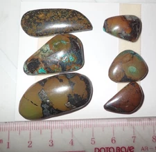 Turquoise Stone Flat Free Form Cabochon 106 Carat 6 pieces 21.2 gram