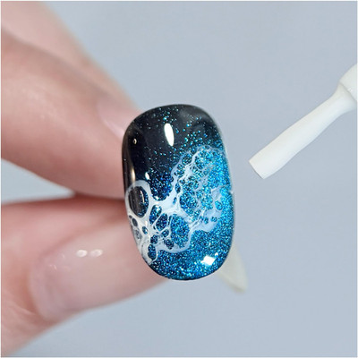 16Ml White Blooming Wave Nail Gel, Effortless Spreading Effect for Realistic Oce