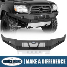 Hooke Road Front Bumper W Skid Plate Led Lights Fit 2005-2011 Toyota Tacoma