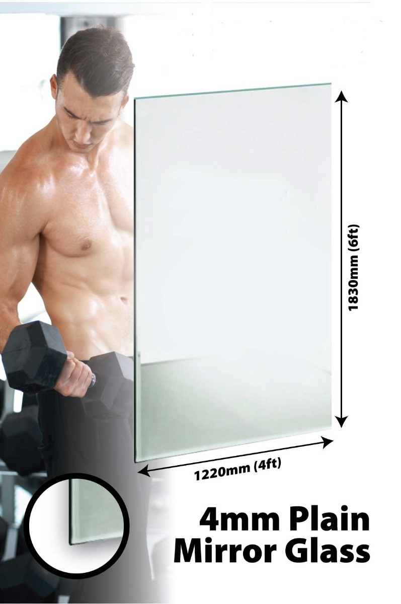 Large Wall Mirror 4mm Glass Sheet Gym Or Dance Studio 6ft X 4ft 183CM X 122CM)