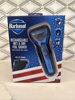 Brand New - Barbasol Rechargeable Wet And Dry Foil Shaver With Pop-up Trimmer