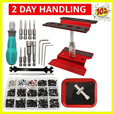 RC Car Repair Work Stand Repair Tool Set 360 Degree Rotation and 523PCS RC Sc...