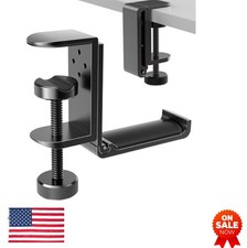 Foldable Under Desk Headphone Stand Aluminum Clamp Mount Space Saving