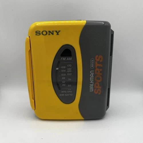 Vintage Sony Walkman Sports WM-SXF10 Portable AM/FM Radio Cassette Player Yellow