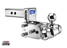 B&W TS10047C Tow & Stow 3-Ball Chrome Hitch – 3″ Drop / 3.5″ Rise