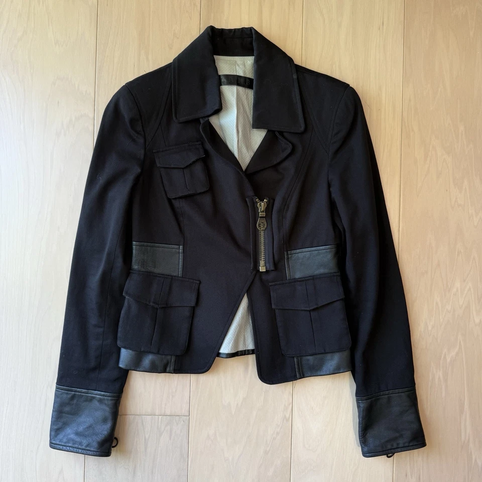 L.A.M.B. Chaqueta de moto para mujer 2 blazer negro diseñador New York Glam Foto 2 de 4