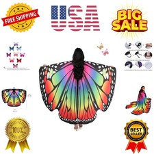 Women Butterfly Wings Shawl - Fairy Ladies Cape Halloween Dress Up Costume Ac...