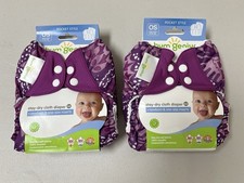 NEW Bumgenius 4.0 Pocket Cloth Diaper Lot Of 2/Patch Purple Butterfly