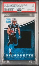 2017 PANINI CROWN ROYALE-CHRISTIAN MCCAFFREY-ROOKIE SILHOUETTE JUMBO JSY#3 PSA 7