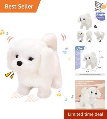 Interactive Plush Dog Toy Walking Wiggle Head Bark Kids Gift 7 Inches