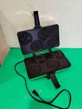 Vtg  VillaWare QUATTRO Pizzelle Baker, #3850 Italian Mini-Cookie Maker w/ Recipe