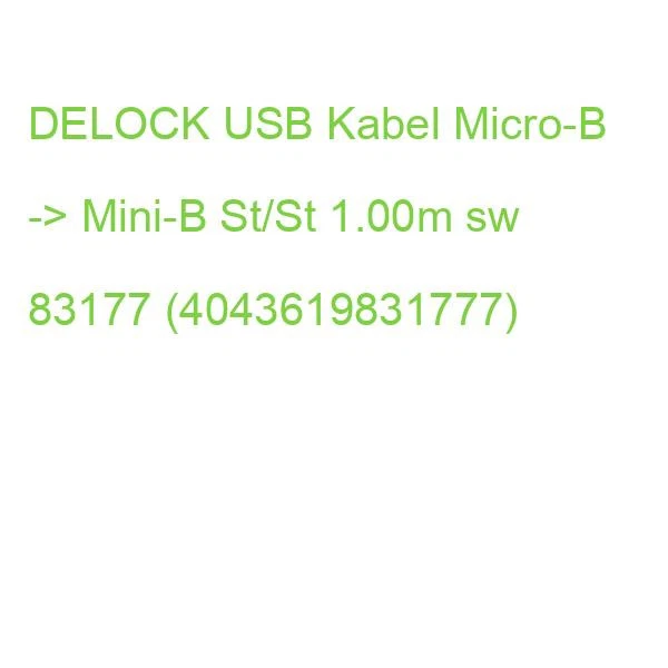 DELOCK USB Kabel Micro-B -> Mini-B St/St 1.00m sw 83177 (4043619831777) - Bild 2 von 2