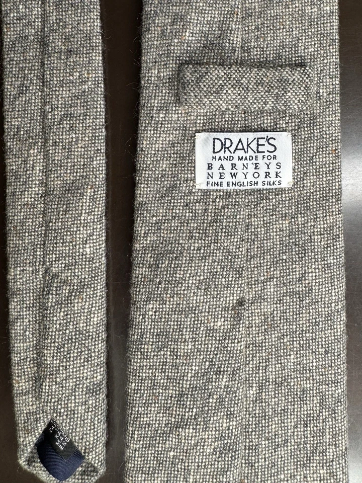 Drake's of London Cashmere Grey Tie - Image 2 of 4