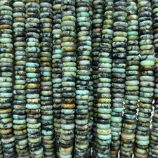 2x6mm Natural African Turquoise Rondelle Heishi Spacer Beads for Jewelry Making
