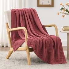 6 Layer 100 Cotton Muslin Blanket, 60"x80" Twin Muslin Blanket for Couch Bed...