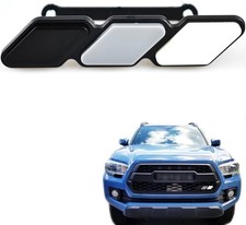 Tri-Color Grille Badge Emblem - Cars Front Window Style Black/Gray/White