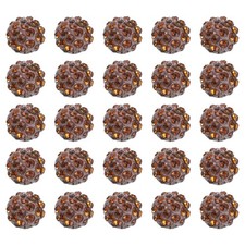 25Pcs 10mm Rhinestone Clay Beads Crystal Disco Bead for DIY Coffee