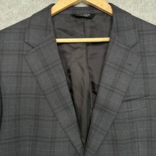 JOS A BANK Signature Collection Mens Gray Glen Plaid Wool Blazer Sport Coat 40R