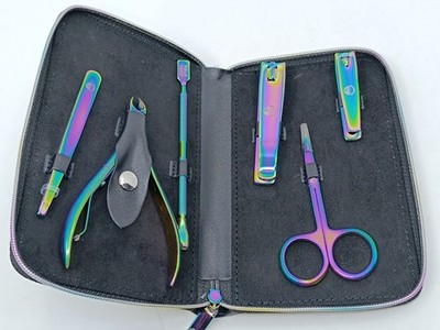 Holo Taco Nagelwerkzeug-Set in Regenbogen-Chrom-Optik