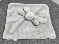 Grey Bunny Lovey 14" Soft Fluffy Security Blanket Blanket Bles