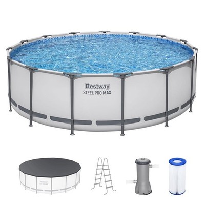 Bestway Steel Pro MAX 15ft Round Above Ground Swimming Pool Set 48in Deep